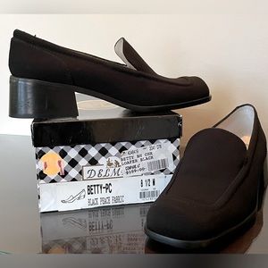 Delman Betty Black Fabric Loafers - Size 8.5